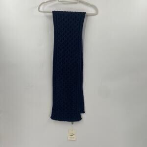 NWT Original Aran Co Blue green wool knit Scarf